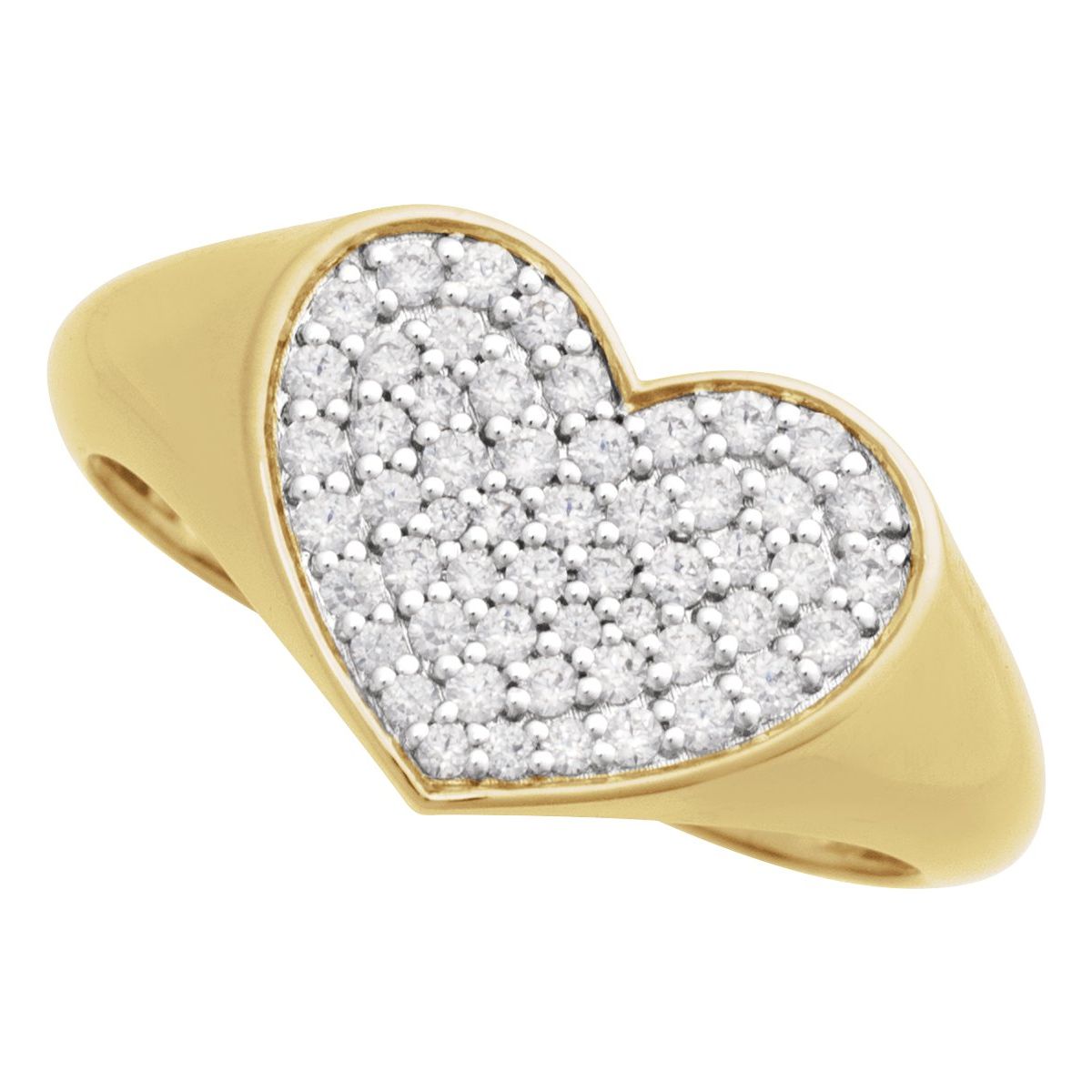 Pavé-Style Heart Signet Ring