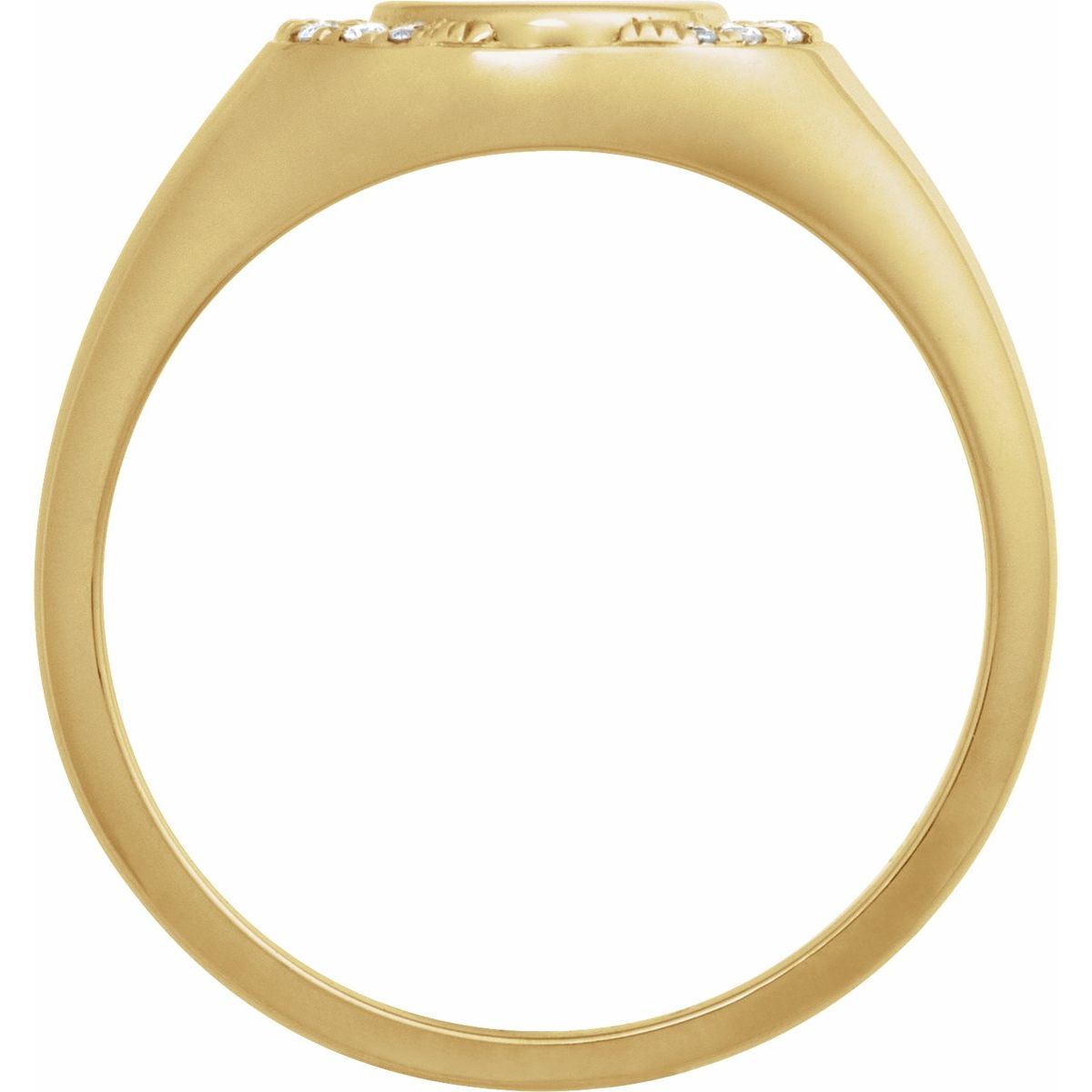 Engravable Accented Signet Ring