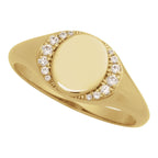 Engravable Accented Signet Ring