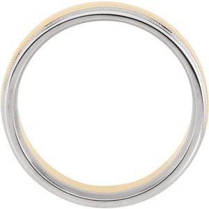 Double Milgrain Edge Comfort-Fit Half Round Band