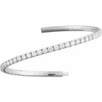 Half Accented Flexible Bangle Bracelet
