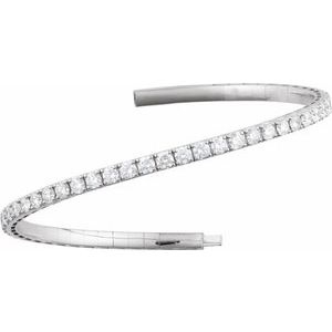 Half Accented Flexible Bangle Bracelet