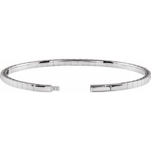 Half Accented Flexible Bangle Bracelet