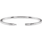 Half Accented Flexible Bangle Bracelet