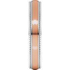 Milgrain Stepped Beveled-Edge Half Round Band