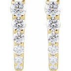 Accented U-Hoop Earrings