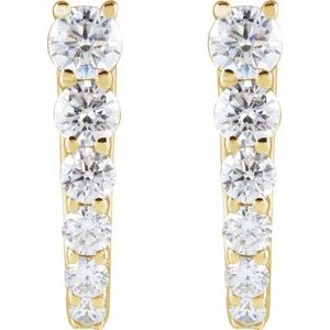 Accented U-Hoop Earrings