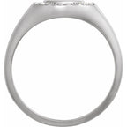 Engravable Accented Signet Ring