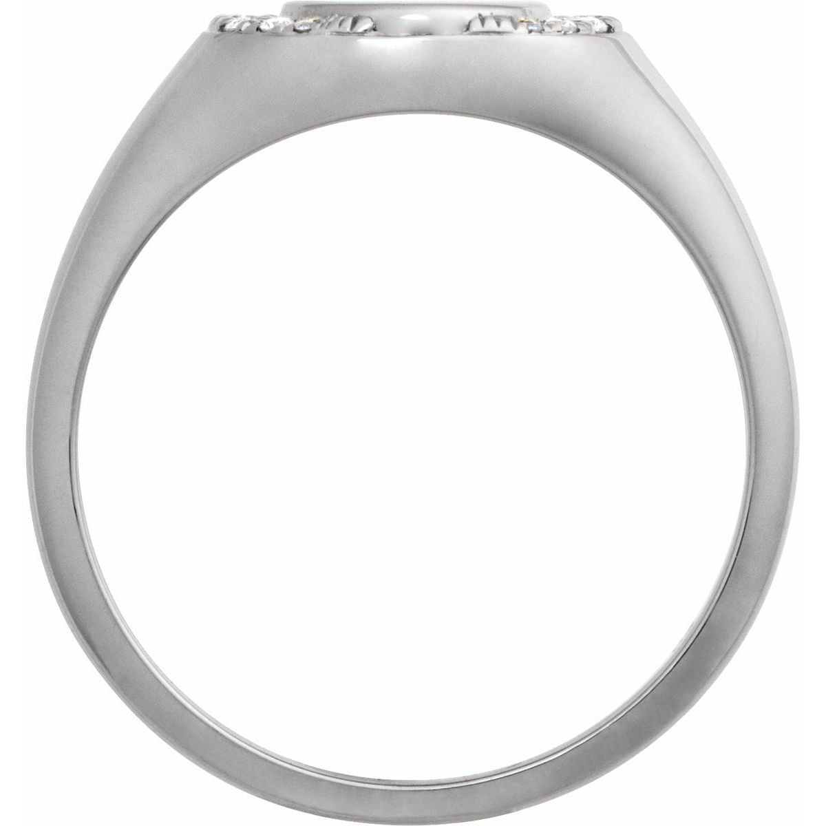 Engravable Accented Signet Ring