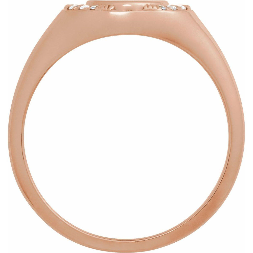 Engravable Accented Signet Ring