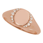Engravable Accented Signet Ring