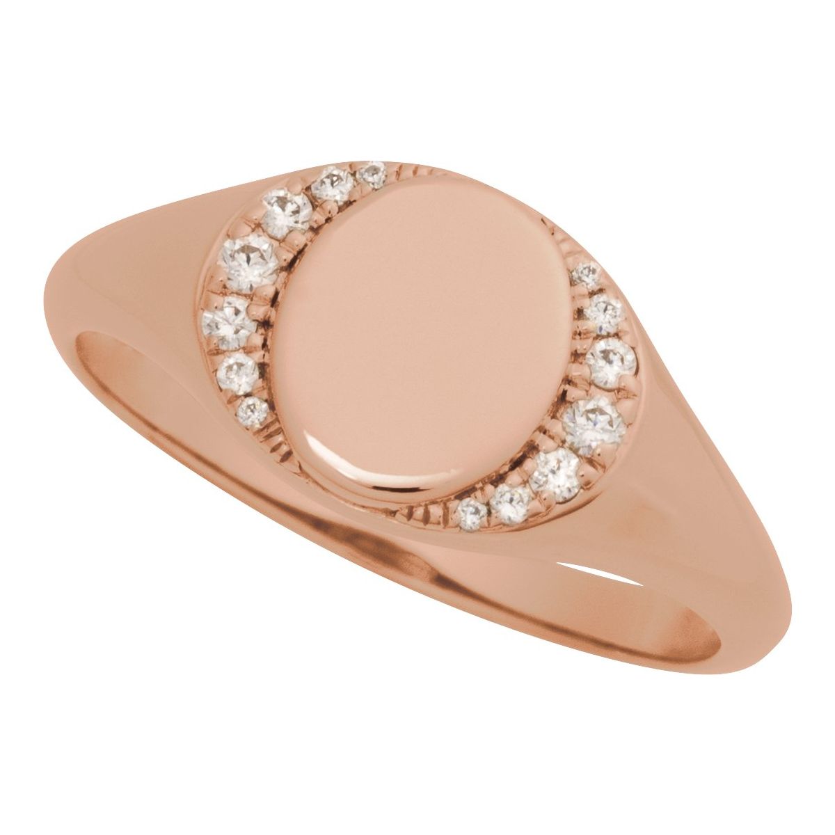 Engravable Accented Signet Ring