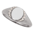Engravable Accented Signet Ring