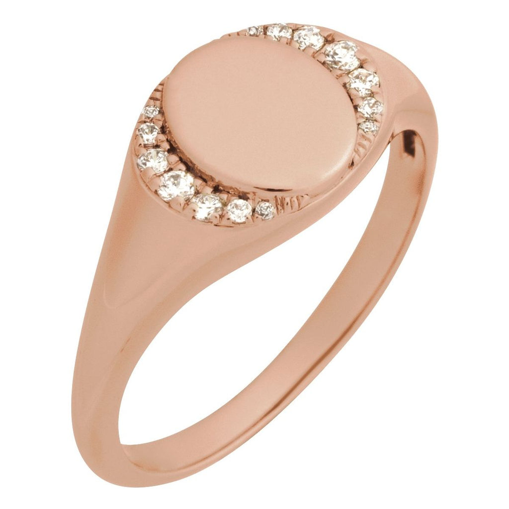 Engravable Accented Signet Ring