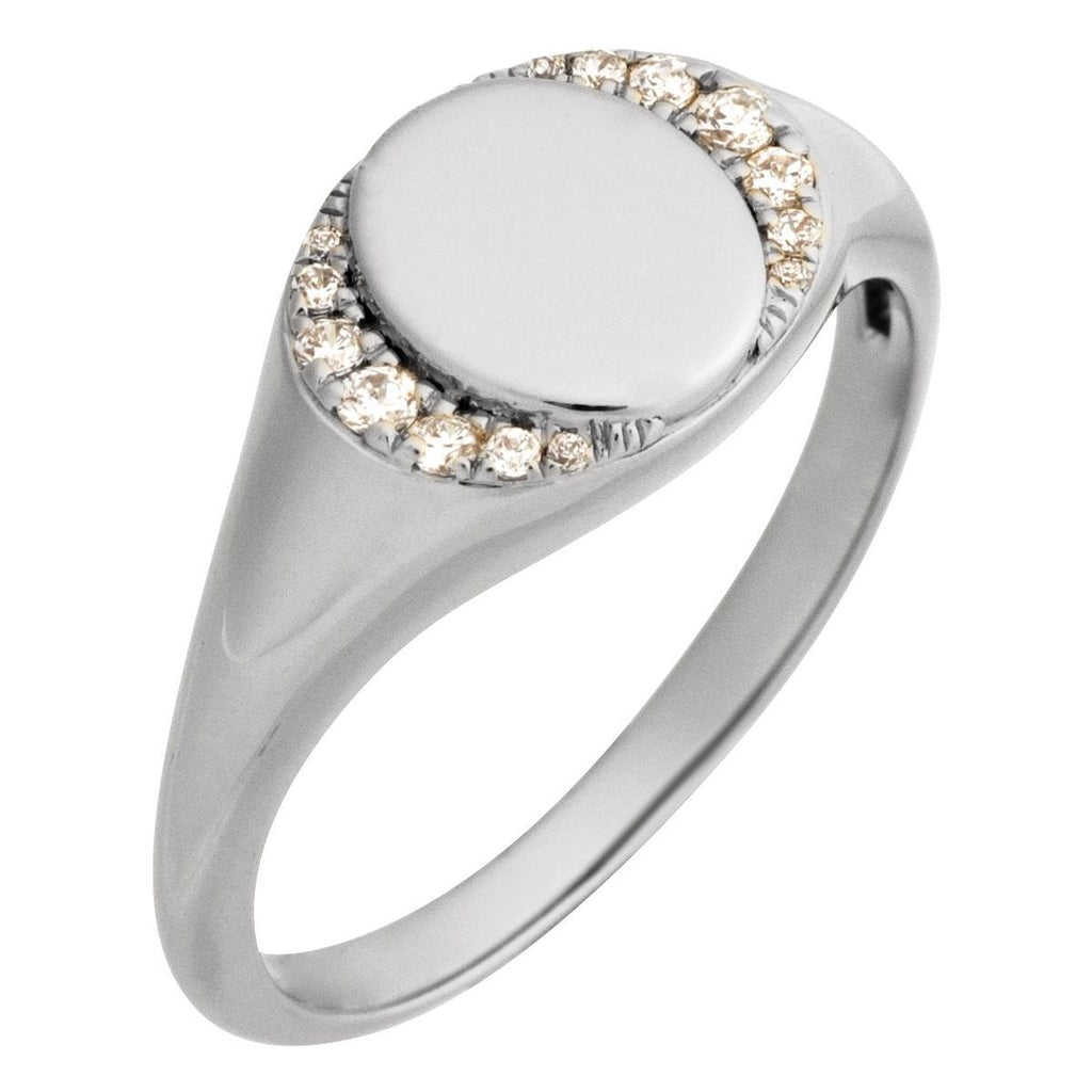 Engravable Accented Signet Ring