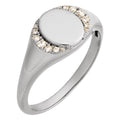Engravable Accented Signet Ring