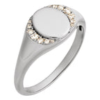 Engravable Accented Signet Ring