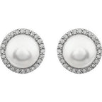 Halo-Style Pearl Earrings