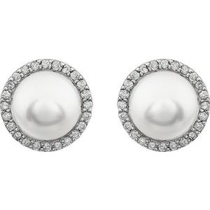 Halo-Style Pearl Earrings