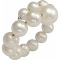 Graduated Flexible Pearl Ring