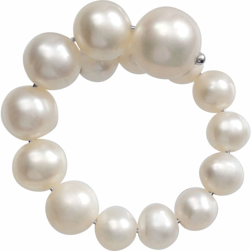 Graduated Flexible Pearl Ring