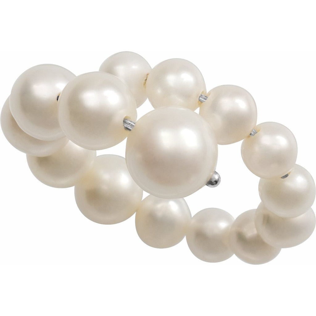 Graduated Flexible Pearl Ring