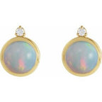 Cabochon Bezel-Set Earrings