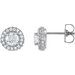 Round 4-Prong Halo-Style Earrings