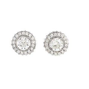 Round 4-Prong Halo-Style Earrings