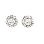 Round 4-Prong Halo-Style Earrings