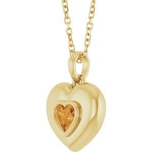 Puffed Solitaire Necklace or Charm/Pendant
