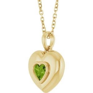 Puffed Solitaire Necklace or Charm/Pendant