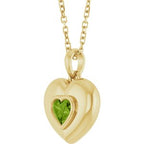 Puffed Solitaire Necklace or Charm/Pendant