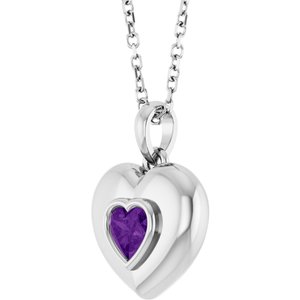 Puffed Solitaire Necklace or Charm/Pendant