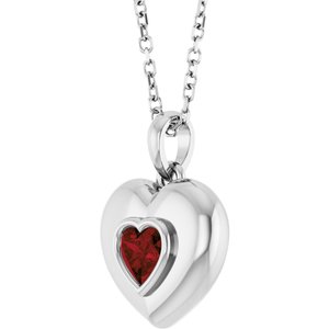 Puffed Solitaire Necklace or Charm/Pendant