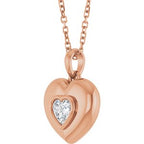Puffed Solitaire Necklace or Charm/Pendant