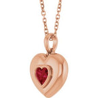 Puffed Solitaire Necklace or Charm/Pendant