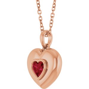 Puffed Solitaire Necklace or Charm/Pendant