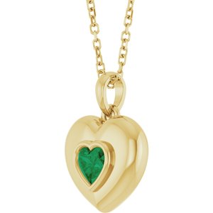 Puffed Solitaire Necklace or Charm/Pendant