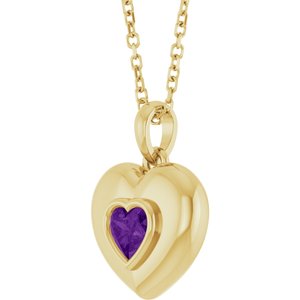 Puffed Solitaire Necklace or Charm/Pendant
