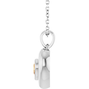 Puffed Solitaire Necklace or Charm/Pendant