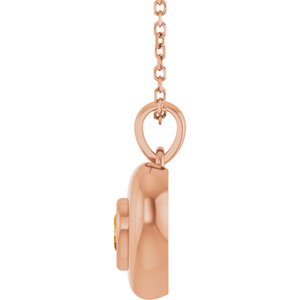 Puffed Solitaire Necklace or Charm/Pendant