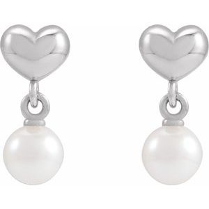 Pearl Heart Earrings