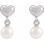 Pearl Heart Earrings