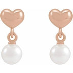 Pearl Heart Earrings