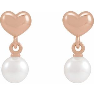 Pearl Heart Earrings