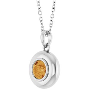 Puffed Solitaire Necklace or Charm/Pendant