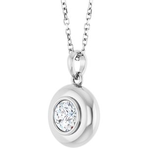 Puffed Solitaire Necklace or Charm/Pendant