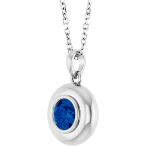 Puffed Solitaire Necklace or Charm/Pendant