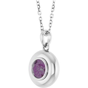 Puffed Solitaire Necklace or Charm/Pendant